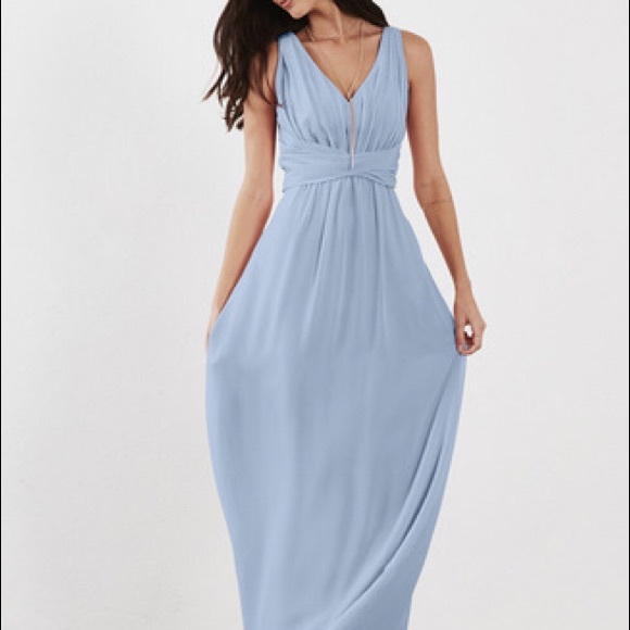 cloudy blue bridesmaid dresses